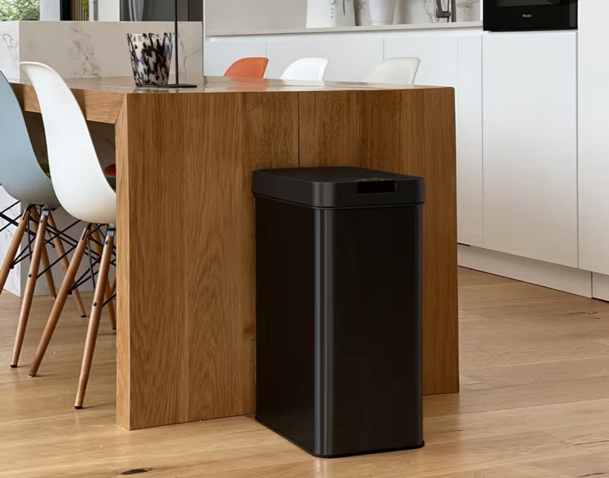 Sensor Prullenbak met vlinderopening sensor 50L RVS Zwart