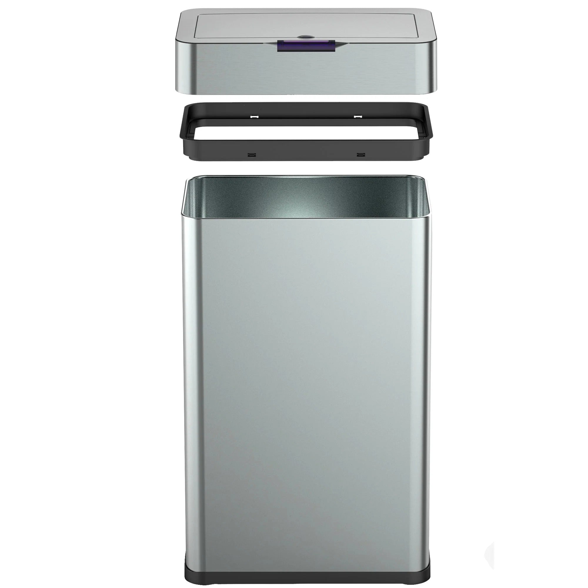 Sensor Prullenbak met vlinderopening sensor 50L RVS Grijs
